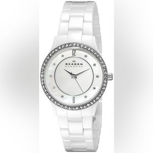 Skagen White Ceramic Glitz Watch